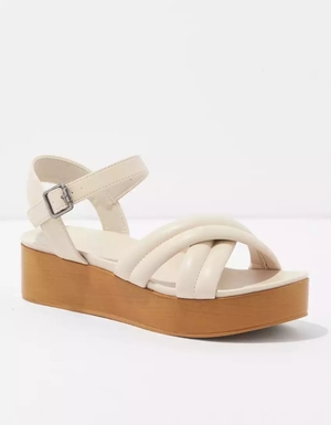 Compensées American Eagle AE Crossover Rembourré Sandal Beige Kaki Femme | RIA-34983838